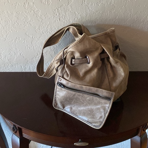 ALEXANDER WANG ROBYN medium beige Bag Nubuck Drawstring Bucket Detachable Pouch… - Picture 7 of 15